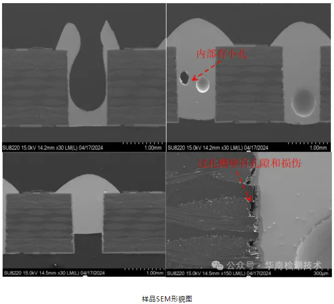 PCBA焊點吹孔不良失效分析
