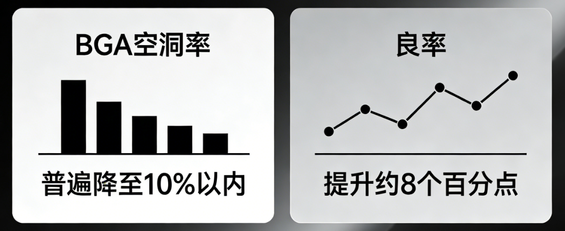 工業CT無損檢測BGA空洞率普遍降至10%以內，良率提升了約8個百分點。